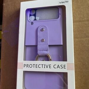 Samsung Galaxy Z Flip 4 cover purple ring holder case